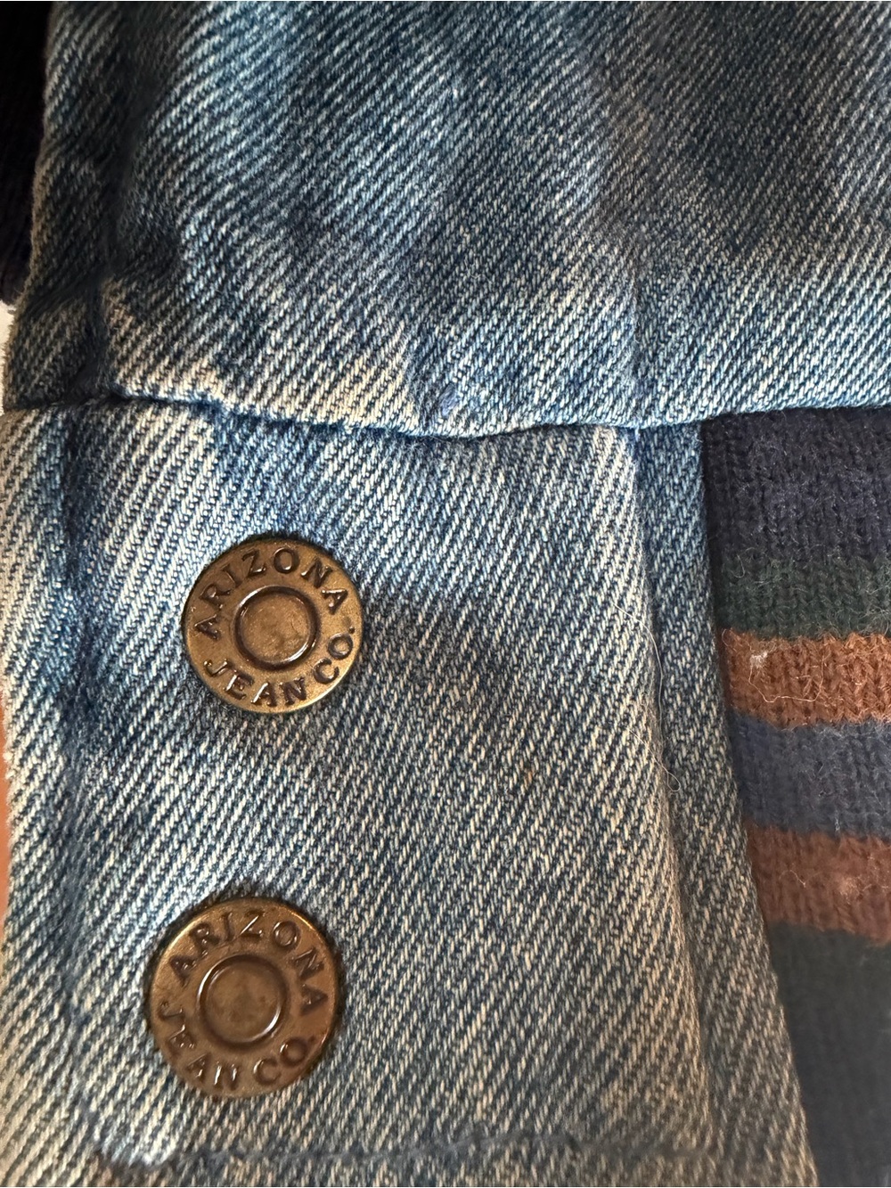 Men's Denim and Suede Patchwork Jacket - Blue & Brown - Picture 5 of 7